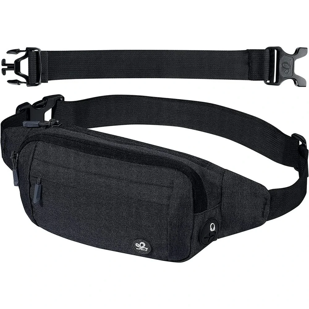 WATERFLY Bum Bag Waist Bag Small Stylish - Black